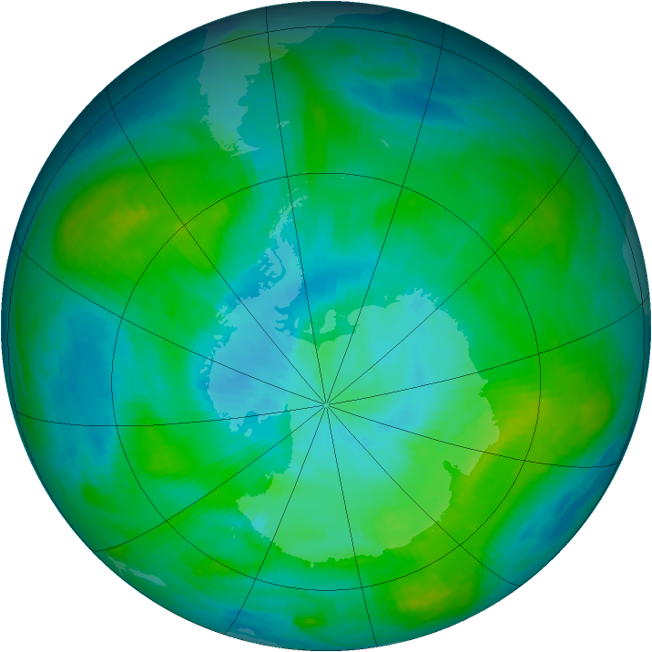 Antarctic ozone map for 20 February 1979